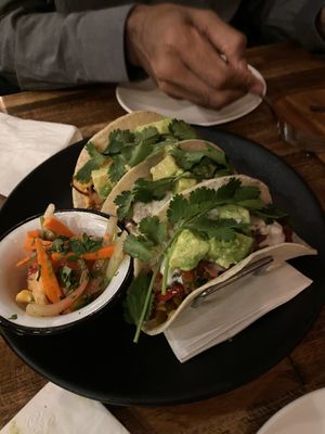Jackfruit tacos at Petisco Vegano in New York City