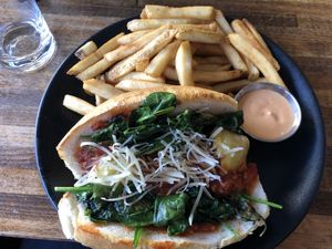 Meatless ball sub at Petisco Vegano in New York City