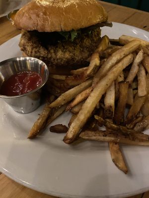 Fried Chik’n sandwich at Watercourse Foods in Denver