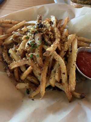 Truffle fries, no hot sauce  at Watercourse Foods in Denver