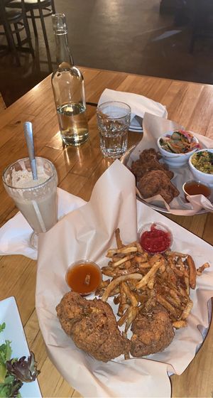 Fried Cauliflower and Fries at Watercourse Foods in Denver