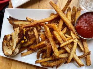 Kids grilled cheeze and fries  at Watercourse Foods in Denver