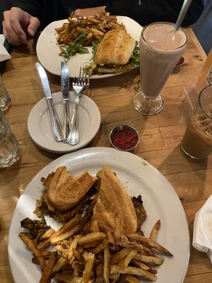 Prosciutto, chocolate milkshake, latte, Philly cheesesteak, fries  at Watercourse Foods in Denver
