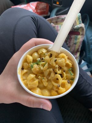 Mac and cheese cup at Watercourse Foods in Denver