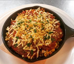 Bean Sausage Skillet at Watercourse Foods in Denver