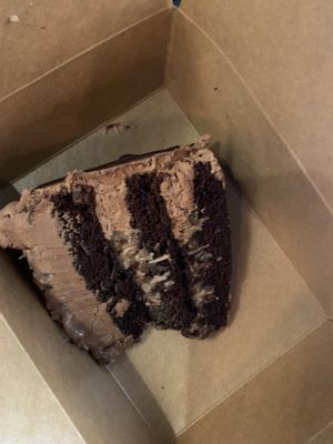 German chocolate cake…tasted divine!   at Watercourse Foods in Denver