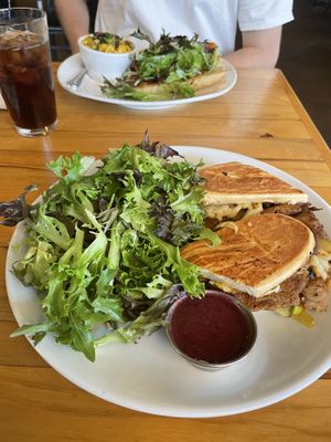 cuban and side salad at Watercourse Foods in Denver