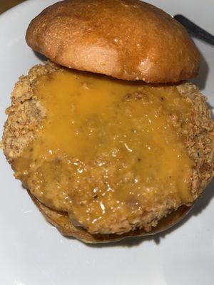 Fried chicken sandwich  at Watercourse Foods in Denver