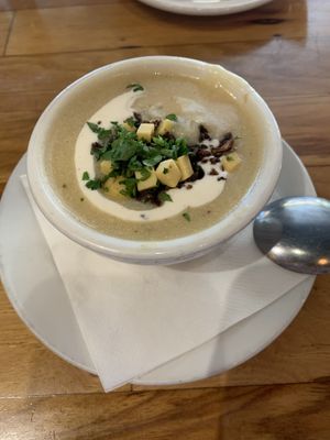 Loaded Baked Potato Soup at Watercourse Foods in Denver
