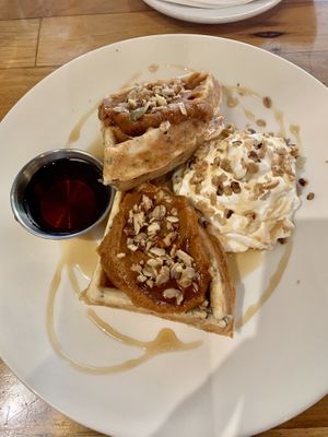 Pumpkin Waffles at Watercourse Foods in Denver