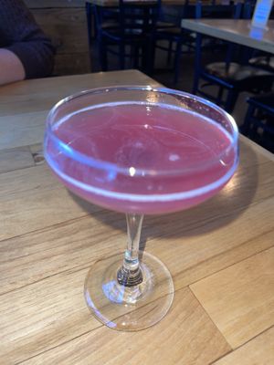 Lavender Aviation $5
Jones House gin, lemon, lavender, Bordeaux cherry. at Watercourse Foods in Denver