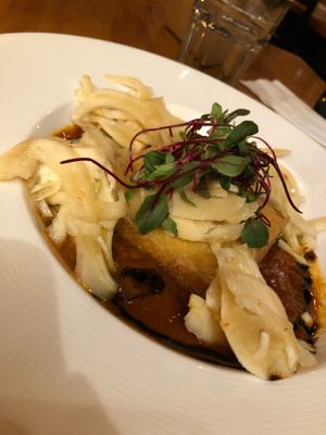 Eggplant + Mixed Mushroom Ragot at Watercourse Foods in Denver