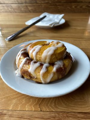 Sweet potato cinnamon roll at Watercourse Foods in Denver