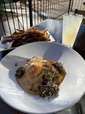 Insanely good Grits with fries and limeade at Watercourse Foods in Denver