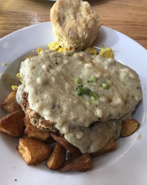 Country fried steak   at Watercourse Foods in Denver