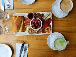 Charcuterie board at Watercourse Foods in Denver