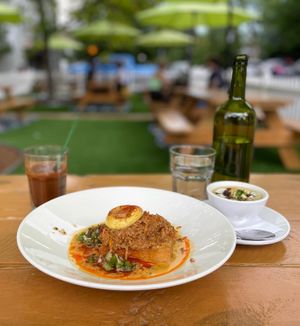 Chorizo grits  at Watercourse Foods in Denver