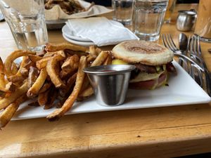 Egg Benny sandwich  at Watercourse Foods in Denver