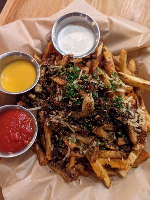 Loaded fries at Watercourse Foods in Denver