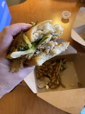 Turkey and Brie with fries  at Watercourse Foods in Denver