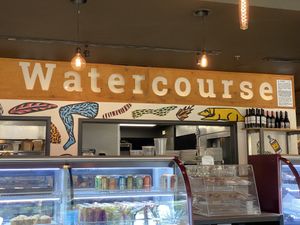 Nice seating options and a set of pastries to ogle while you review the menu.   at Watercourse Foods in Denver