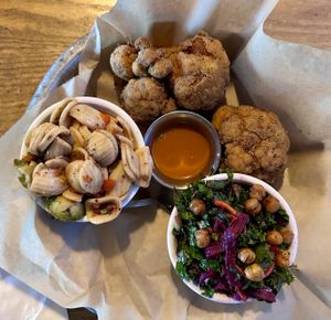 Cauliflower chicken  at Watercourse Foods in Denver