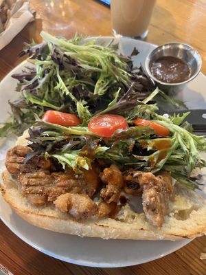 Oyster mushroom poboy   at Watercourse Foods in Denver