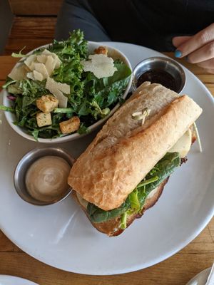 Turkey and brie bagette! Fabulous, earthy, hearty, savory! at Watercourse Foods in Denver