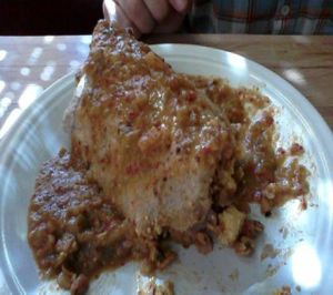 Breakfast Burrito with Green Chile at Watercourse Foods in Denver