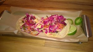 Baja tofish tacos at Watercourse Foods in Denver