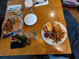 Half oyster Po boy & 1/2 Cubano at Watercourse Foods in Denver