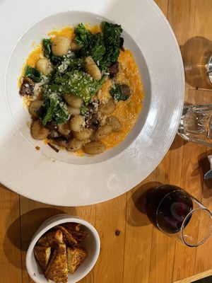 Safe gnocchi with tofu side   at Watercourse Foods in Denver