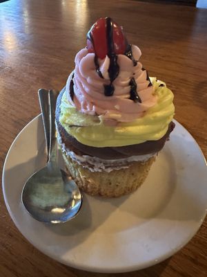 Banana Sundae cupcake!  at Watercourse Foods in Denver