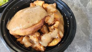 "Chicken" biscuit at Watercourse Foods in Denver