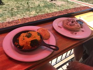 The best tofu scramble & pancakes  at Watercourse Foods in Denver