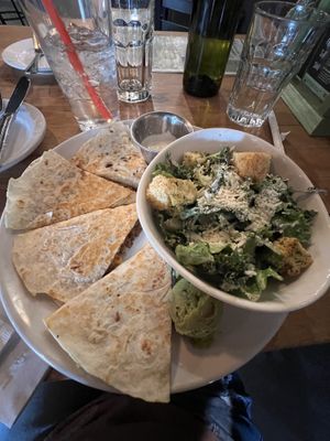 Quesadilla and Caesar salad   at Watercourse Foods in Denver
