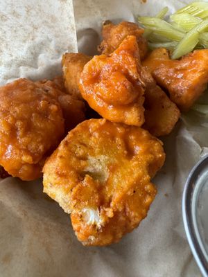 Buffalo cauliflower wings  at Watercourse Foods in Denver
