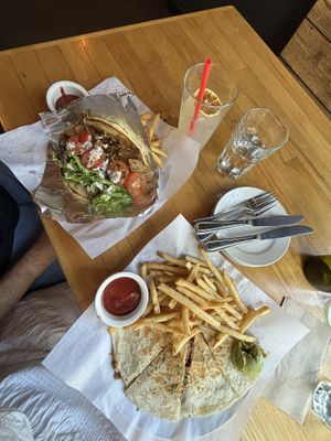 New menu 06/2024 quesadilla 5/5 & gyro 4/5  at Watercourse Foods in Denver