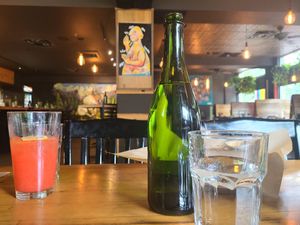 View from table at Watercourse Foods in Denver