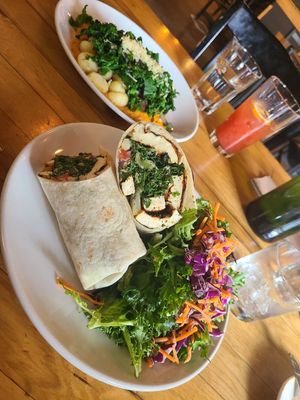 Blackened Tofu Wrap & Gnocchi at Watercourse Foods in Denver