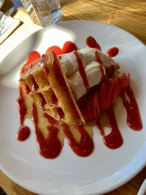 Strawberry wafflees  at Watercourse Foods in Denver
