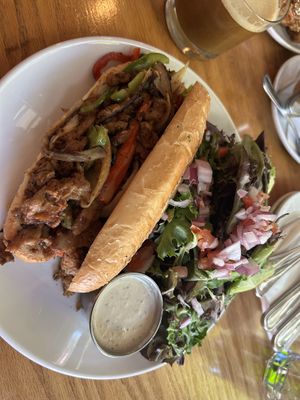 Philly with side salad   at Watercourse Foods in Denver