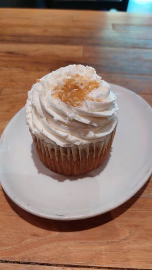 Tres leches cupcake at Watercourse Foods in Denver
