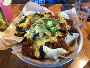 Delicious nachos at Watercourse Foods in Denver