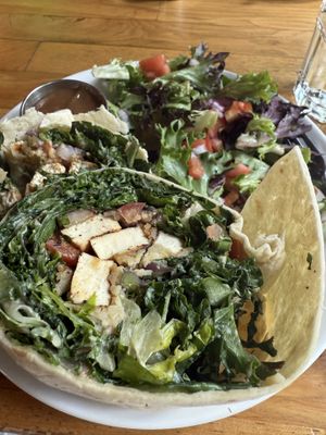 Charred tofu wrap  at Watercourse Foods in Denver