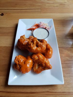 Cauliflower wings at Watercourse Foods in Denver