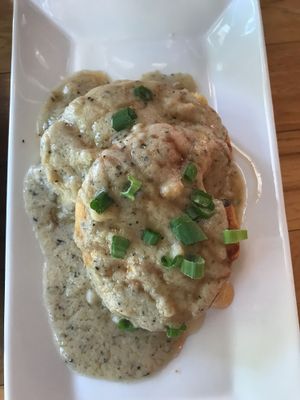 Biscuits and country gravy at Watercourse Foods in Denver