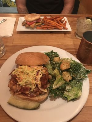 BBQ pull jackfruit sandwich  at Watercourse Foods in Denver