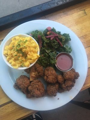 Southern Plate with Mac n cheese  at Watercourse Foods in Denver