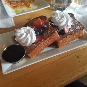 French toast with berries and cream! at Watercourse Foods in Denver